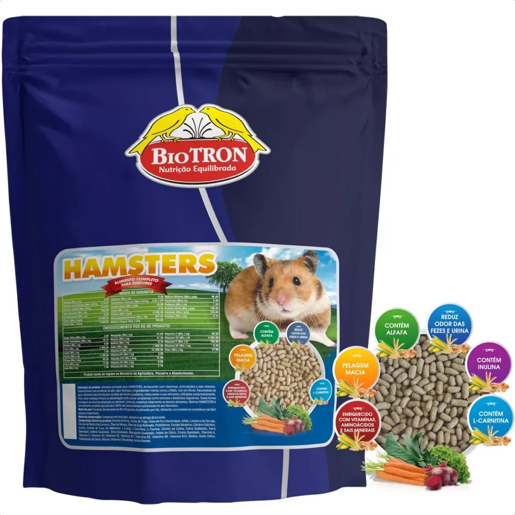 Ração Hamsters 500g Biotron Alimento Para Roedores